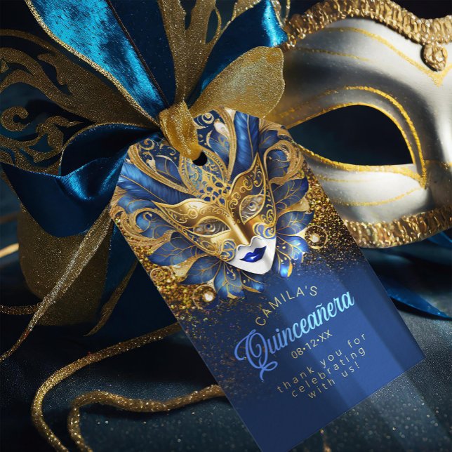 MasqueraQuinceanera Blue Guld V2 ID1031 Presentetikett (Skapare uppladdad)