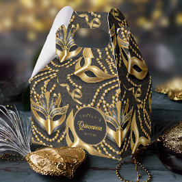 MasqueraQuinceanera Mönster Black Guld ID1031 Presentaskar
