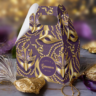 MasqueraQuinceanera Mönster Lila Guld ID1031 Presentaskar