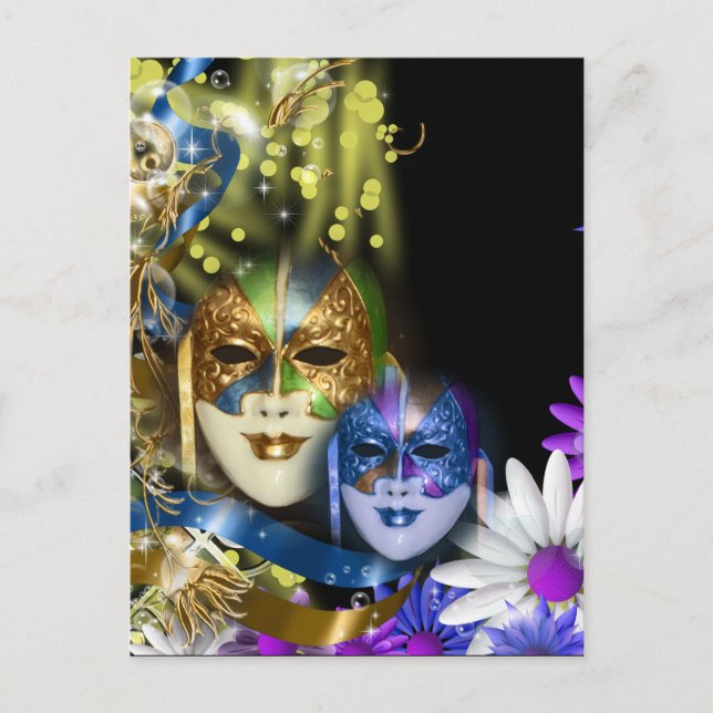 Masqueraquinceanera Venetian masks Vykort (Framsida)