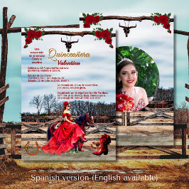 MasqueraRanch Quinceañera Tu Foto Inbjudningar