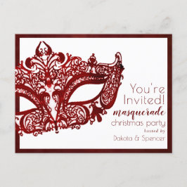 Masqueraröd mask | Mardi Gras jul Party Inbjudan Vykort
