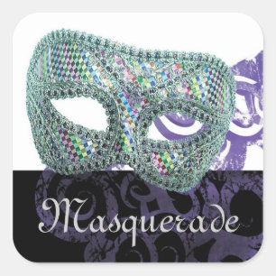 MasqueraSticker Fyrkantigt Klistermärke