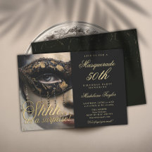 Masquuppad Mask Guld Black Surprise 50:e födelseda