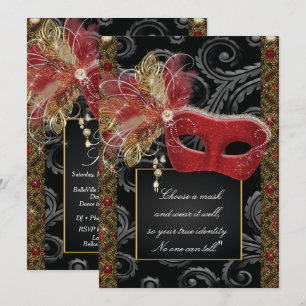 Masquuppad Sweet 16 Party, Mis Quince Anos Inbjudningar