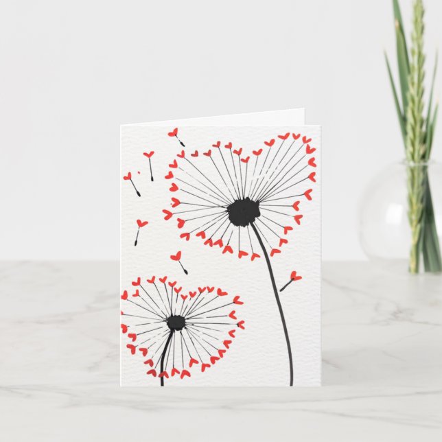 Måsroshjärta Alla hjärtans dag-kort Tack Kort (Framsida)