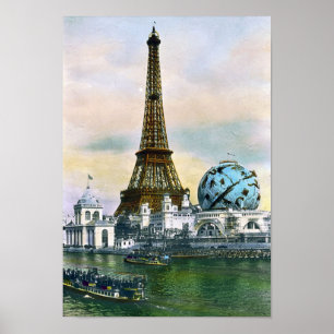 Mässa 1889 för Paris frankrikevärld - vintage Poster