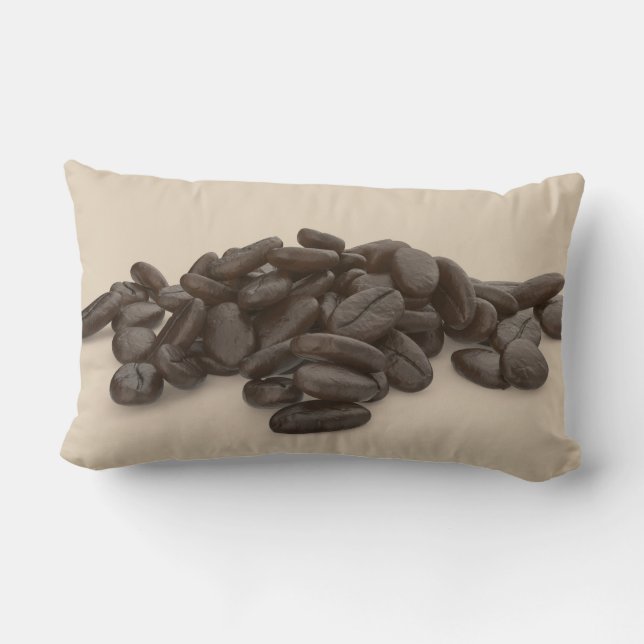 Massa av rostade kaffebönor lumbarkudde (Baksida)