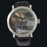 Massa i vatten armbandsur<br><div class="desc">Bull mullnar i vatten efter hondjur... Med fantastisk, unik och högkvalitativ bilder av vilda djur och växter, är WorldDesign särskilt inriktat på att skapa roligt och vackra produkter för människor att njuta av, och marknadsföra som gåvor. Vi är en Zazzle Elite ProDesigner och äger upphovsrätten till alla bilder som presenteras...</div>