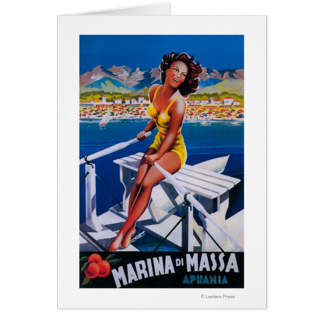 Massa Marina Travel Poster Hälsningskort (Framsidan)