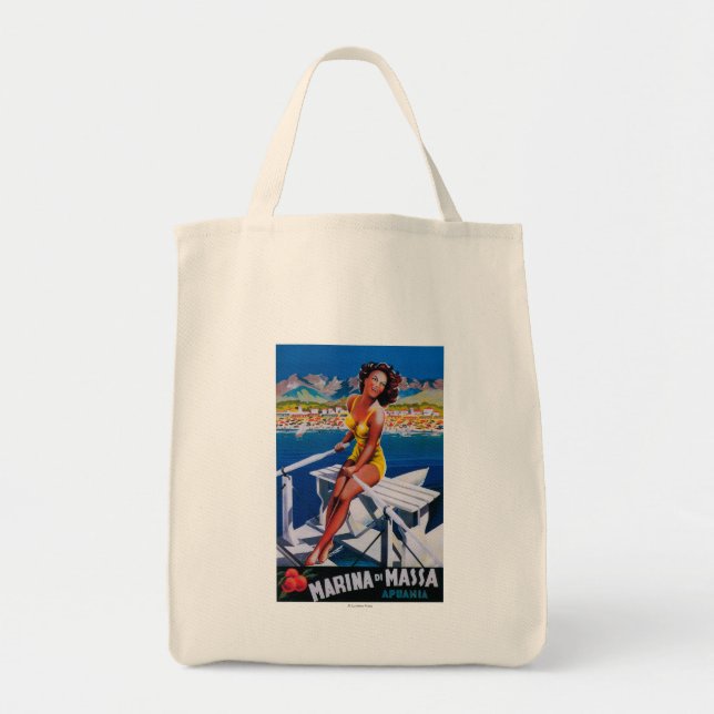 Massa Marina Travel Poster Tygkasse (Framsidan)