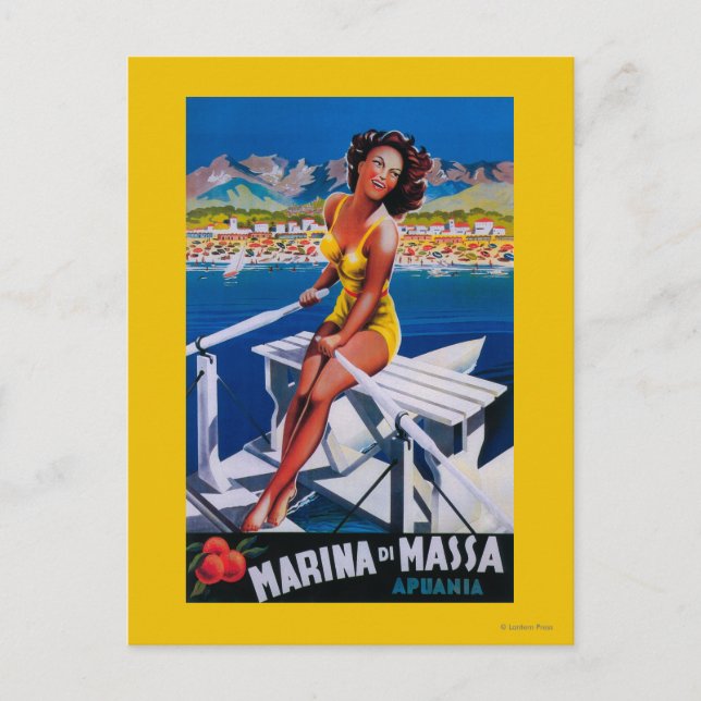 Massa Marina Travel Poster Vykort (Framsida)