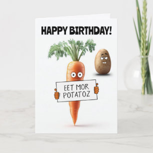Massa mer potatis Vegetabiliska födelsedag Kort