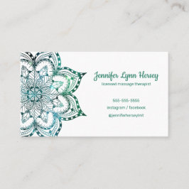 Massabehandling av Boho Teal Mandala Visitkort