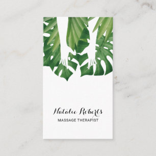 Massabehandling Healing Händer Tropical Lövs Spa Visitkort