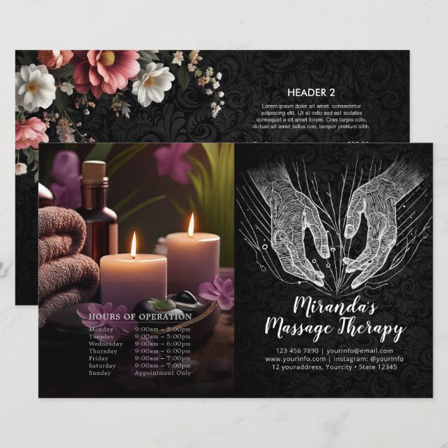 Massabehandlingshämning Händer Prisa bifold Flyer (Fram/baksida)