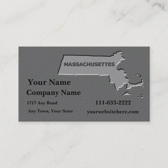 Massachusettes statlig visitkort stenen ser ut (Framsida)