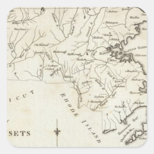 Massachusetts 2 fyrkantigt klistermärke