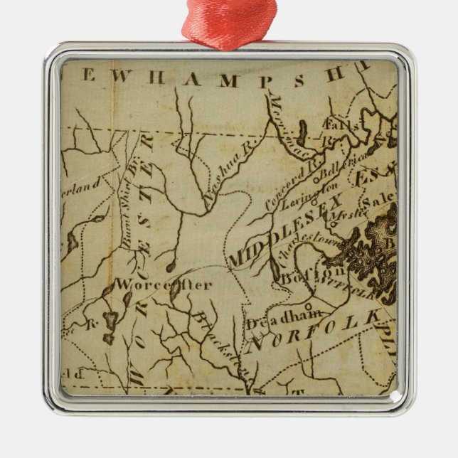 Massachusetts 3 julgransprydnad metall (Framsidan)