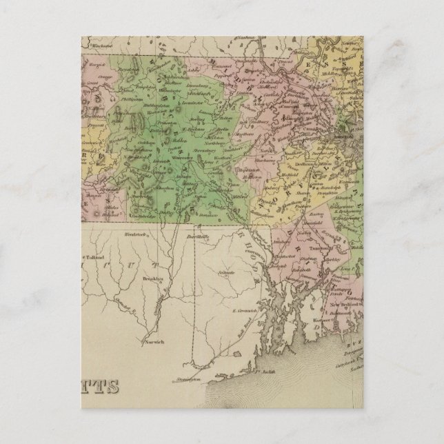 Massachusetts 4 vykort (Framsida)