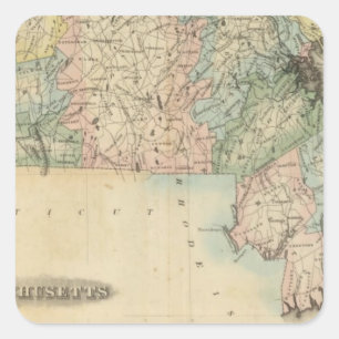 Massachusetts 5 fyrkantigt klistermärke