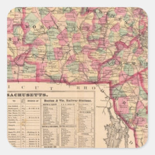 Massachusetts 8 fyrkantigt klistermärke