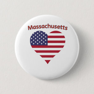 Massachusetts American Flagga Heart Knapp