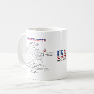 Massachusetts American State på en karta och närma Kaffemugg