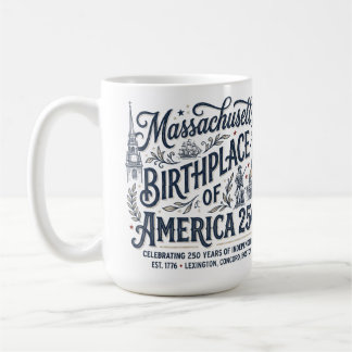 Massachusetts: Amerikas födelseplats 250 Kaffemugg