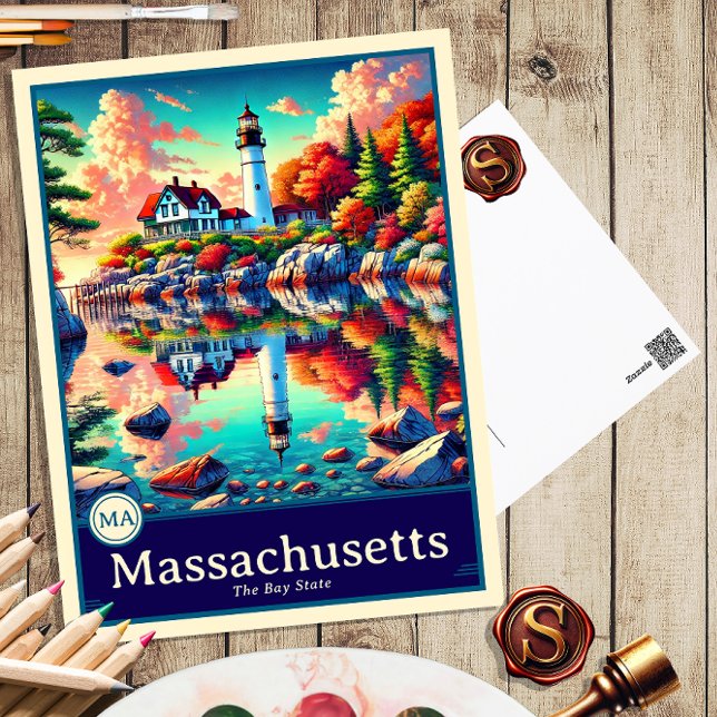 Massachusetts | Anime Stil Cel Shaded-vykort Vykort (Skapare uppladdad)
