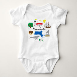 Massachusetts Baby Bodykostym T Shirt