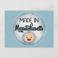 Massachusetts Baby Funny Blue New Boy Postcard
