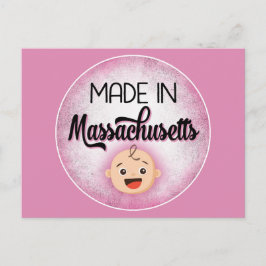 Massachusetts Baby Funny Rosa New Girl Postcard Vykort