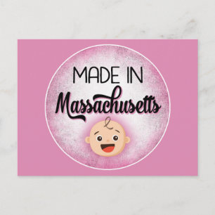 Massachusetts Baby Funny Rosa New Girl Postcard Vykort