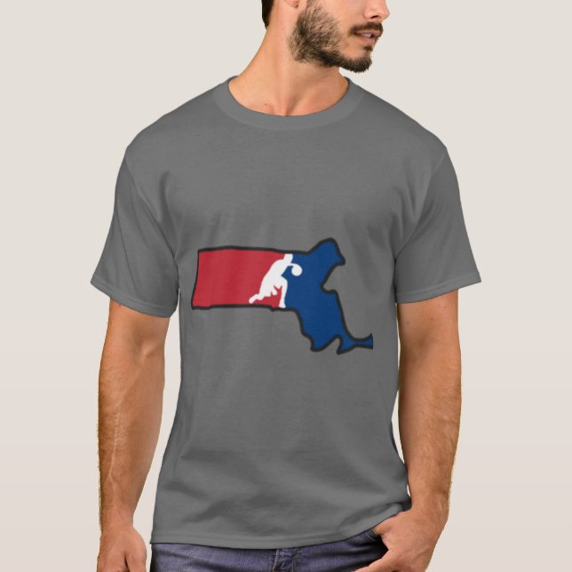 Massachusetts Basket USA-färger T Shirt (Framsida)