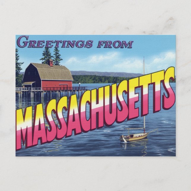 Massachusetts Båthus Segel Vykort (Framsida)