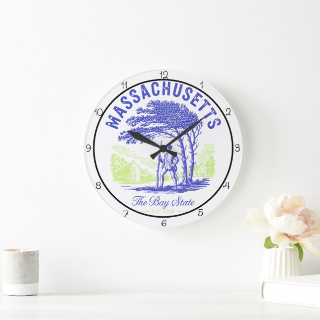 Massachusetts Bay State Minuteman  Stor Klocka (Hem)