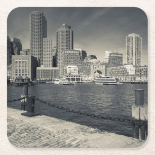 Massachusetts, Boston, byggnader vid Rowe's Wharf Underlägg Papper Kvadrat