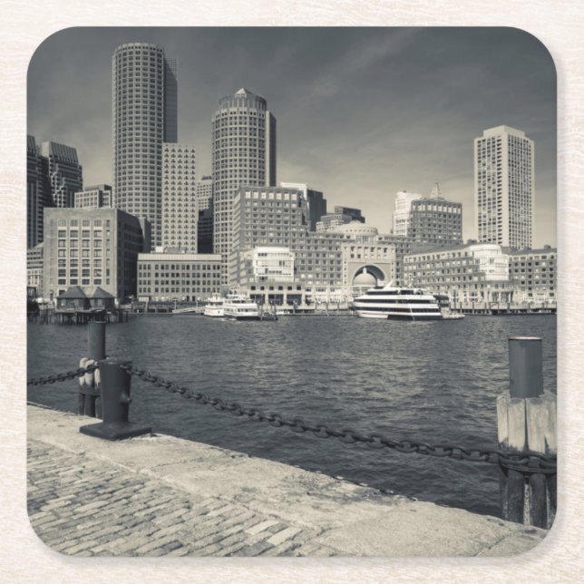 Massachusetts, Boston, byggnader vid Rowe's Wharf Underlägg Papper Kvadrat (Framsidan)