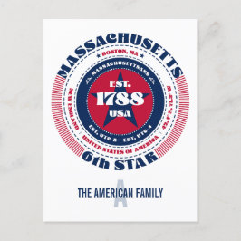 Massachusetts, Boston MORSA, Patriotic Monogram Vykort