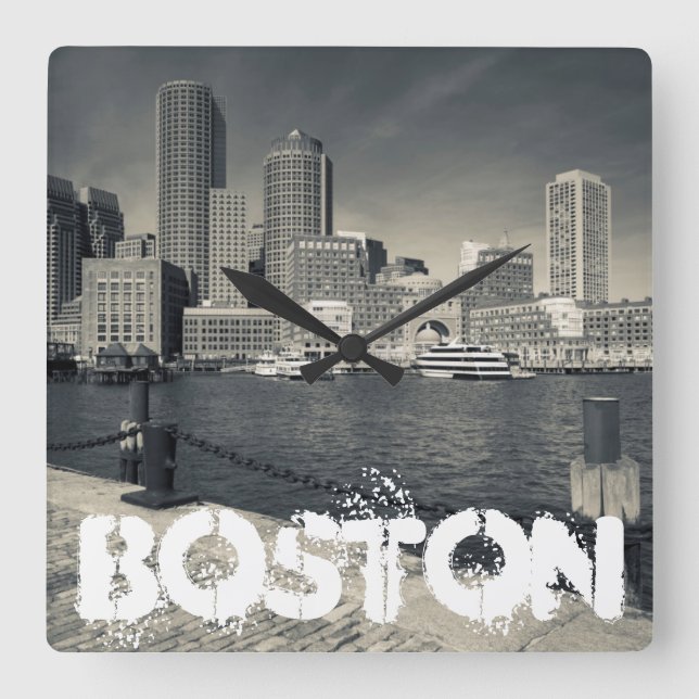 Massachusetts, Boston, Rowe's Wharf byggnad Fyrkantig Klocka (Framsida)