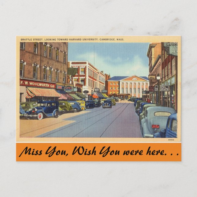 Massachusetts, Brattle St., Cambridge Vykort (Framsida)