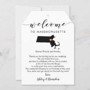 Massachusetts Bröllop VälkomstMärkre Brev Itinerar