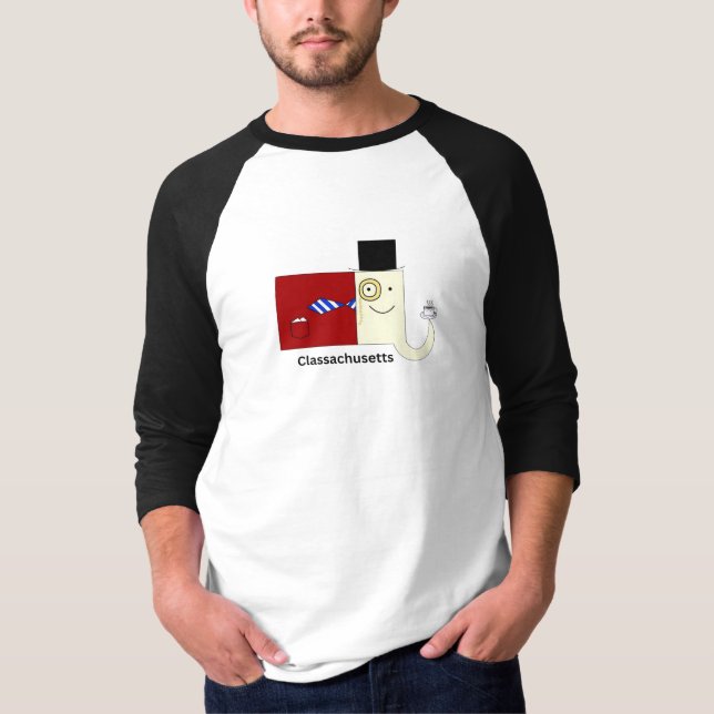 Massachusetts Classachusetts Manar Raglan T-Shirt (Framsida)