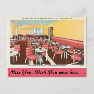 Massachusetts, Cocktail Lounge, New Bedford Vykort