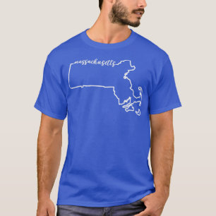 Massachusetts Cursive Silhouette Home State Pride T Shirt