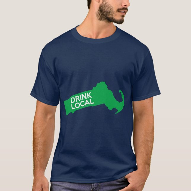 Massachusetts Drink Local MORSA Grönt Oversized T Shirt (Framsida)