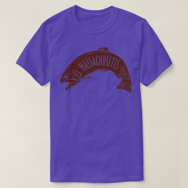 Massachusetts Fish Wordmark T Shirt (Design framsida)