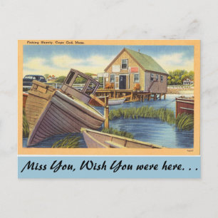 Massachusetts, Fishing Shanty, Cape Cod Vykort