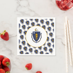 Massachusetts flagga, Flagga för Massachusetts Pappersservett